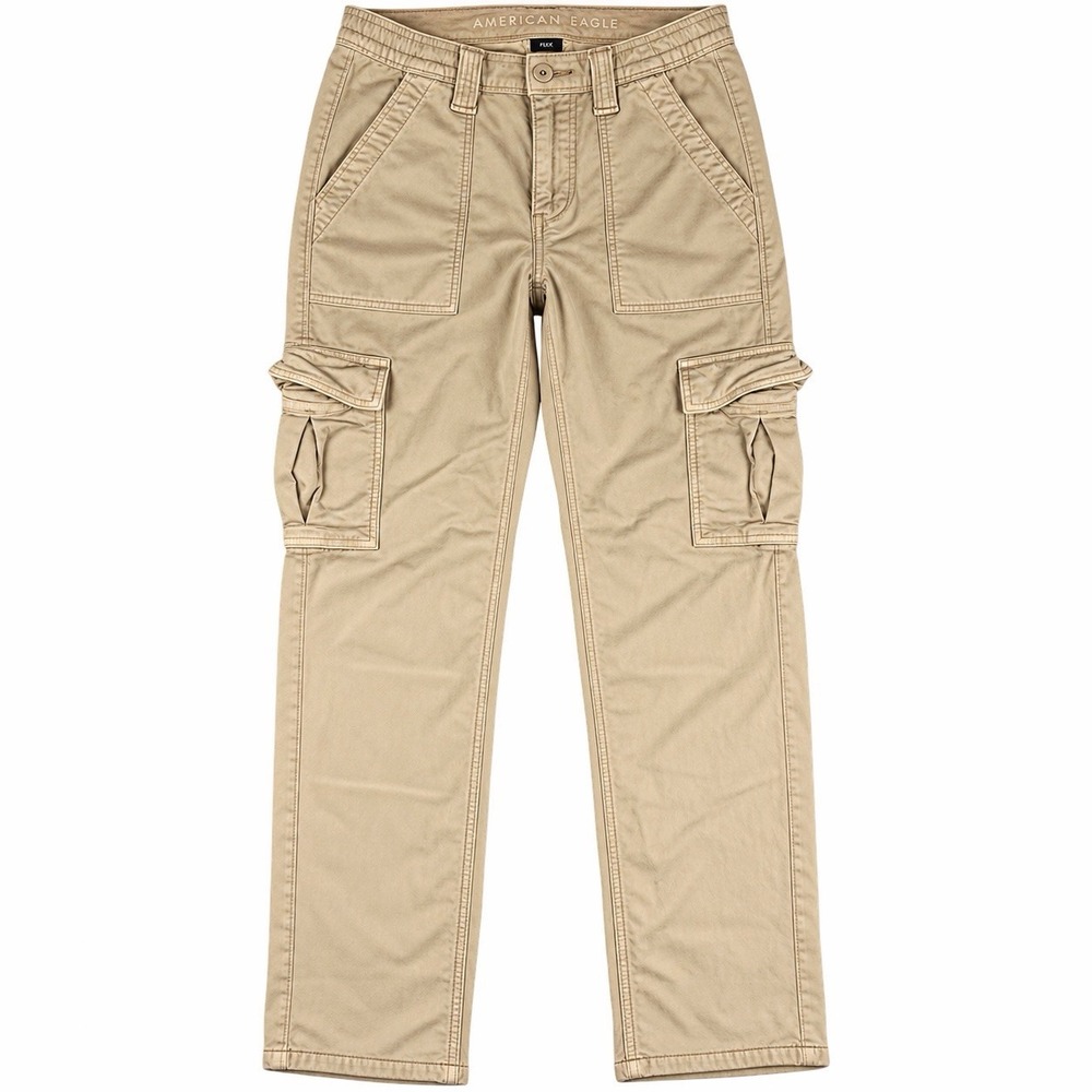 american eagle womens cargo pants straight leg tan 2 reg